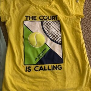 Tennis shirts. Blue size 8, yellow size 10/12.